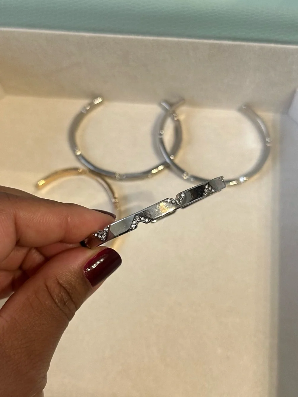 Anthropologie | Jewelry | Rose Gold And Silver Bracelet Cuff Stack ...